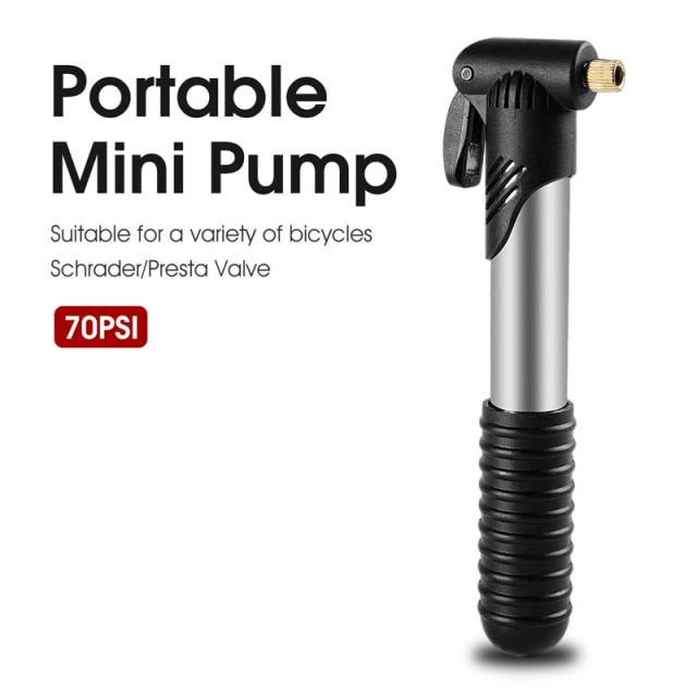 WEST BIKING Hand Mini Bicycle Pump Tire Air Inflator Schrader Presta Valve Ball Needle Hose MTB Accessories Portable Bike Pump