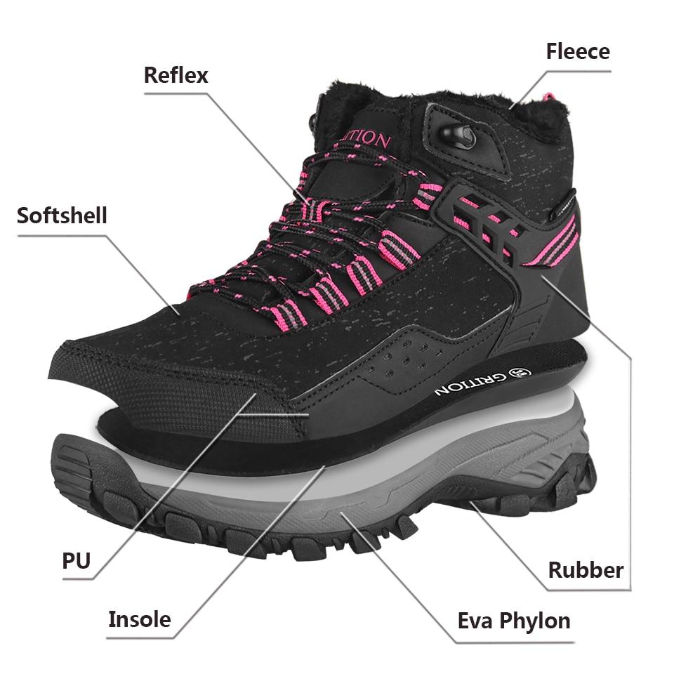 Women Winter Hiking Boots Waterproof Platform Ankle Sports Shoes PU